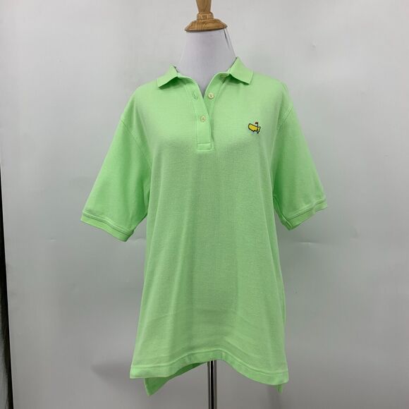 Master Collection Polo Shirt Womens M Medium Key Lime Chest Logo High Low Hem - Picture 2 of 10